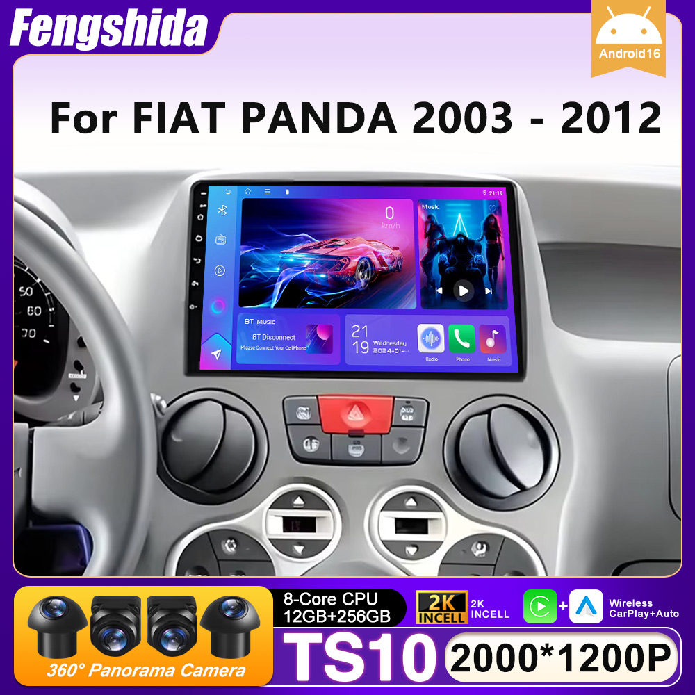 Model Kit Star Wars - Autoradio Carplay Voor FIAT PANDA 2003