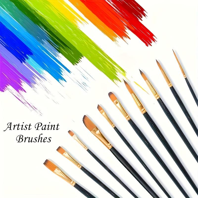 Model Kit Acrylic Paint - 12-delige nylon borstelset Platte borstels Aquarel