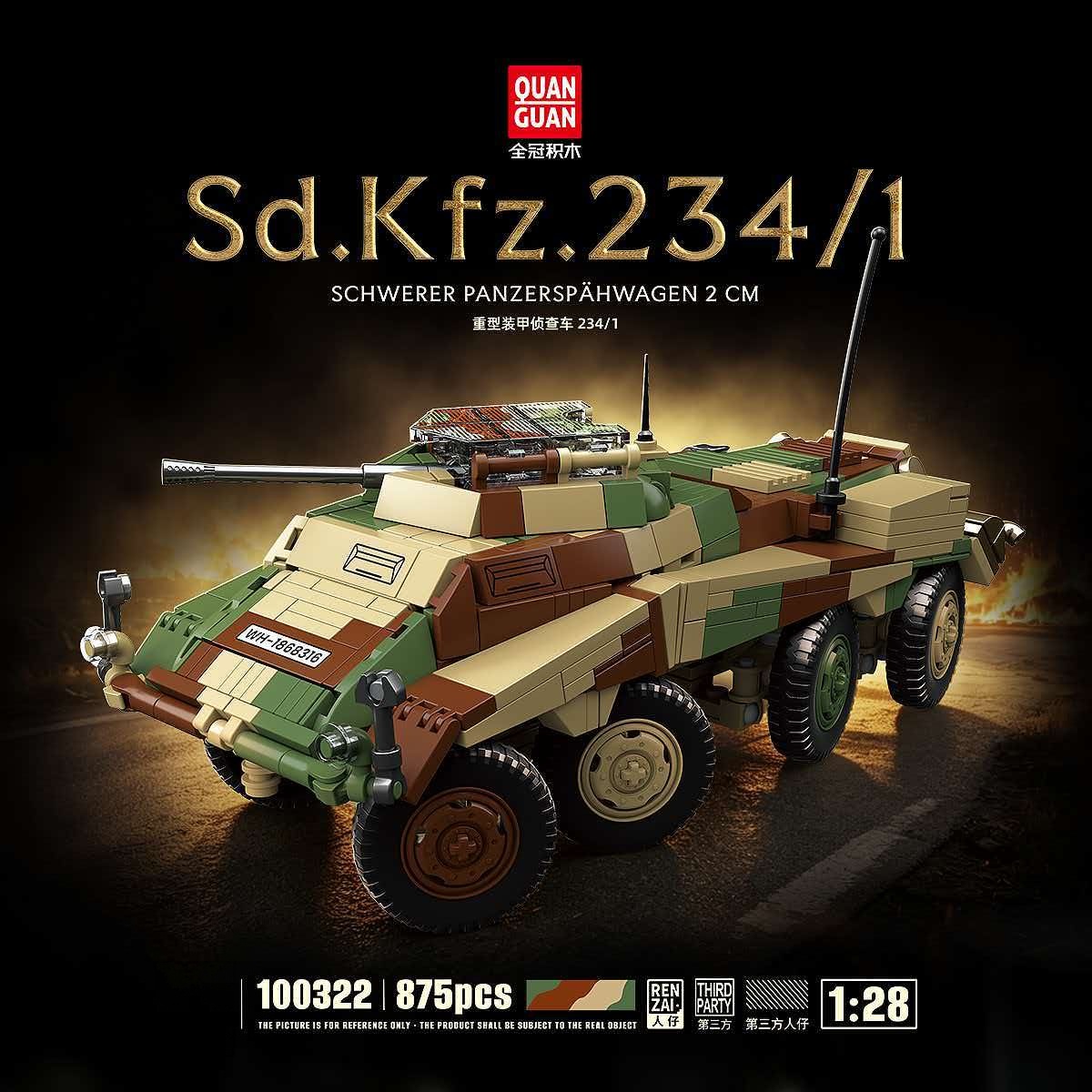 Model Kit Ww2 - QUANGUAN 100322 1:28 Schaal Zwaar Gepantserd